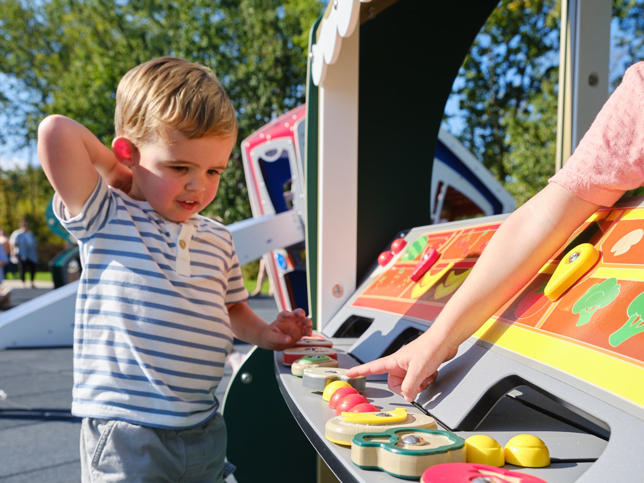Boy playing at a playground