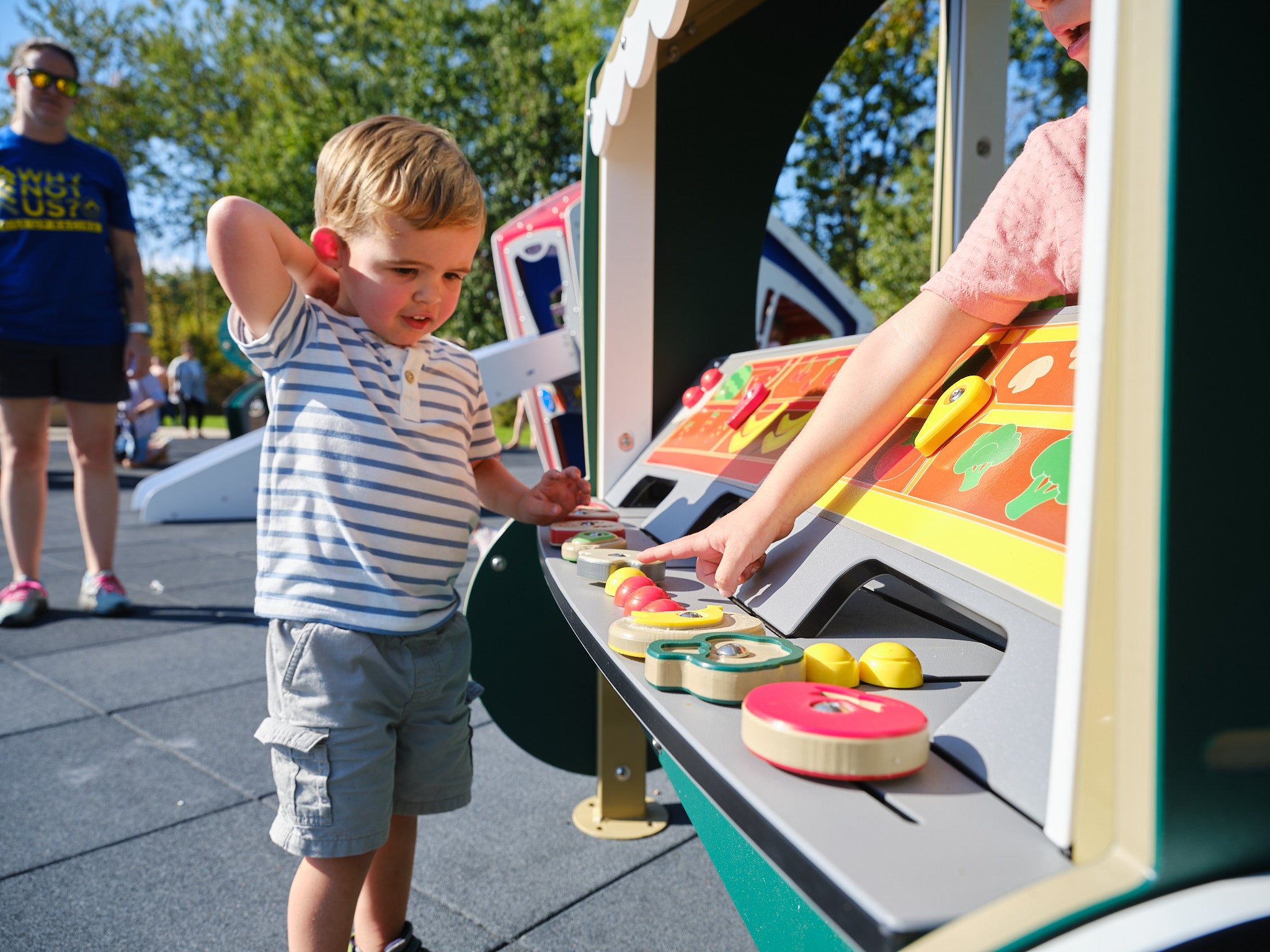 Boy playing at a playground